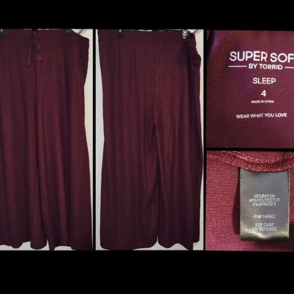 Torrid Plush Wide-Leg Lounge Pant 4X - Picture 3 of 3